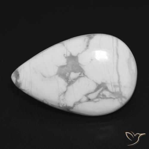 18.20ct 자연스러운 회백색 하울라이트, 배 모양, 불투명체