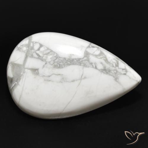 23.41ct 자연스러운 회백색 하울라이트, 배 모양, 불투명체