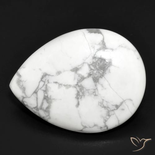 14.46ct 자연스러운 회백색 하울라이트, 배 모양, 불투명체
