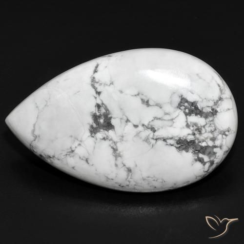 22.34ct 자연스러운 회백색 하울라이트, 배 모양, 불투명체