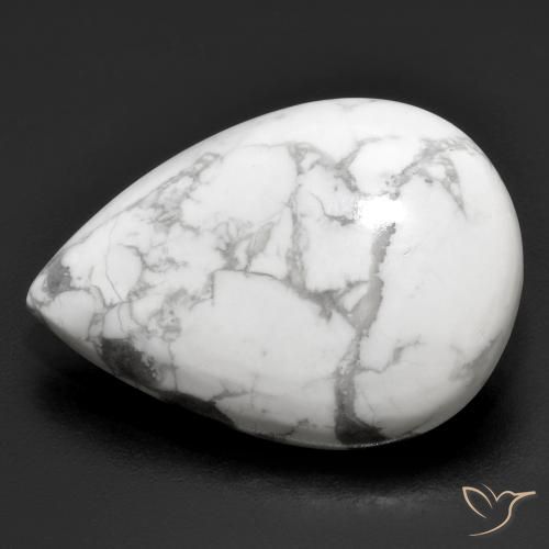 23.39ct 자연스러운 회백색 하울라이트, 배 모양, 불투명체