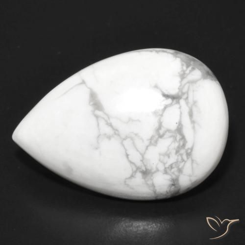 15.18ct 자연스러운 회백색 하울라이트, 배 모양, 불투명체