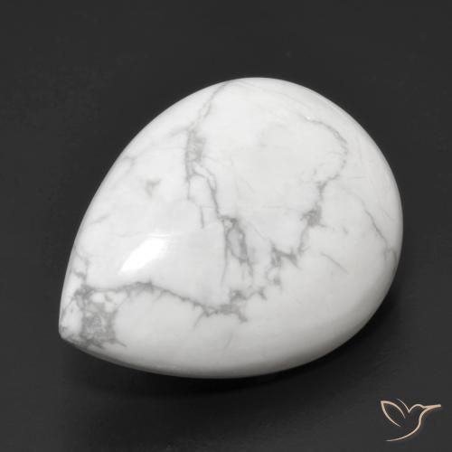22.27ct 자연스러운 회백색 하울라이트, 배 모양, 불투명체