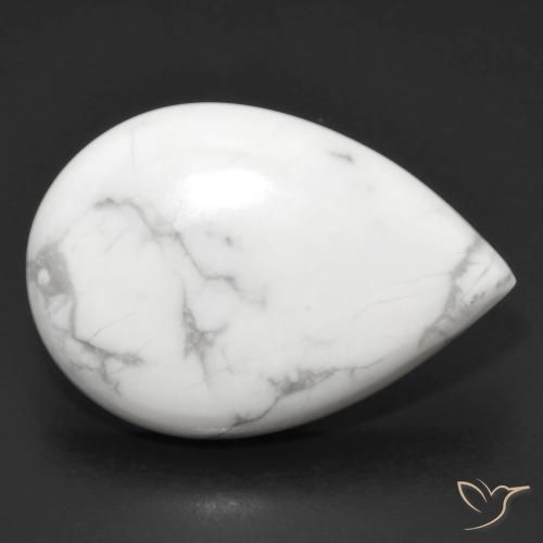 23.64ct 자연스러운 회백색 하울라이트, 배 모양, 불투명체