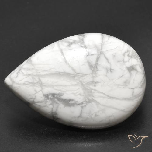 19.22ct 자연스러운 회백색 하울라이트, 배 모양, 불투명체