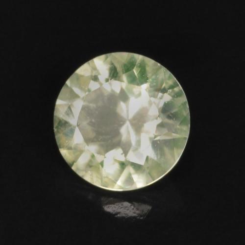 0.15캐럿 천연 라이트 그린 하이알라이트 오팔, 라운드 컷, 3.90 mm, 투명한