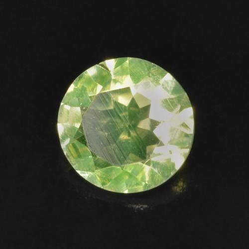 0.12캐럿 천연 라이트 그린 하이알라이트 오팔, 라운드 컷, 3.84 mm, 투명한