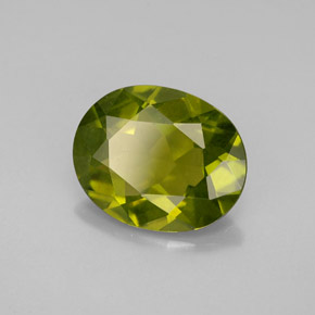 2.18캐럿 천연 올리브 그린 이도크레이스, 타원형 컷, 9.9×8 mm, VVS-VS