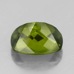2.45캐럿 천연 올리브 그린 이도크레이스, 쿠션 컷, 9×7.1 mm, VS