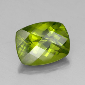 2.40캐럿 천연 올리브 그린 이도크레이스, 쿠션 컷, 9×7 mm, VS