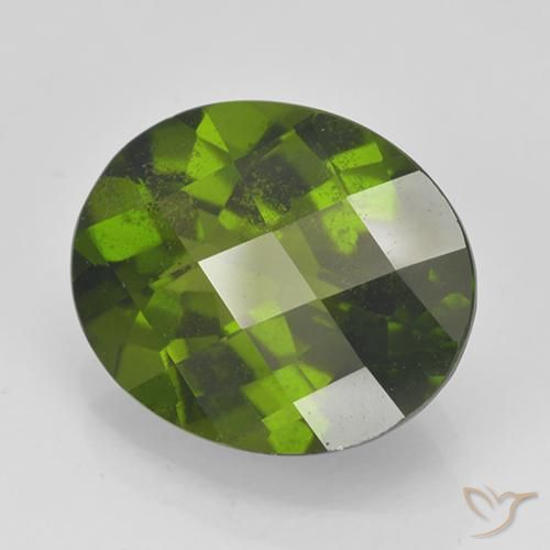4.00캐럿 천연 다크 그린 이도크레이스, 타원형 컷, 11.6×9.6 mm, VS