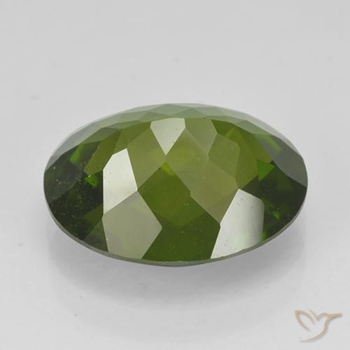 4.00캐럿 천연 다크 그린 이도크레이스, 타원형 컷, 11.6×9.6 mm, VS