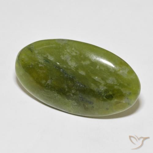 38.90캐럿 천연 어스 그린 이도크레이스, 타원형 컷, 36.4×20.8 mm, 불투명체