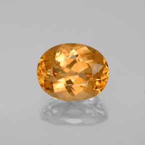 3.84캐럿 천연 골든 오렌지 임페리얼 토파즈, 타원형 컷, 10.3×8.3 mm, VVS