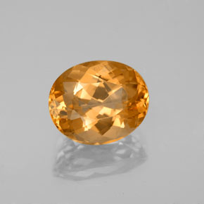 3.84캐럿 천연 골든 오렌지 임페리얼 토파즈, 타원형 컷, 10.3×8.3 mm, VVS