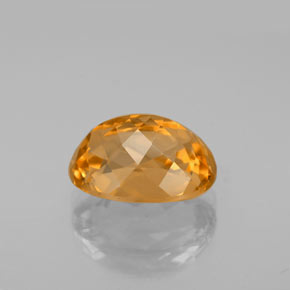 3.84캐럿 천연 골든 오렌지 임페리얼 토파즈, 타원형 컷, 10.3×8.3 mm, VVS