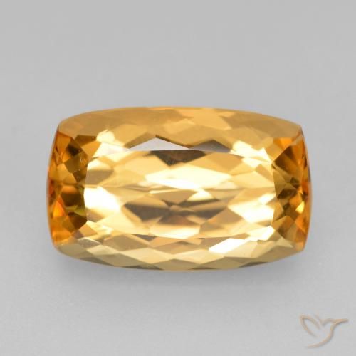4.48ct 자연스러운 밝은 주황색 임페리얼 토파즈, 방석, VVS
