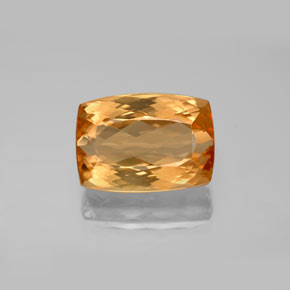 5.91캐럿 천연 골든 오렌지 임페리얼 토파즈, 쿠션 컷, 12×8.5 mm, VVS