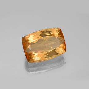 5.91캐럿 천연 골든 오렌지 임페리얼 토파즈, 쿠션 컷, 12×8.5 mm, VVS