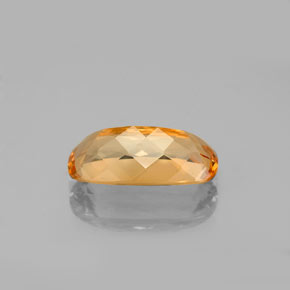 3.41캐럿 천연 골든 오렌지 임페리얼 토파즈, 쿠션 컷, 12.8×6.8 mm, VVS