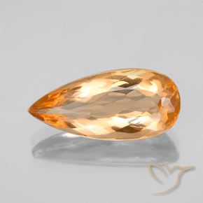 3.81ct 자연스러운 밝은 주황색 임페리얼 토파즈, 배 모양, VVS