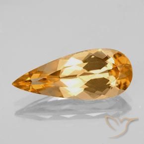 3.79ct 자연스러운 타이거 오렌지 임페리얼 토파즈, 배 모양, VVS-VS