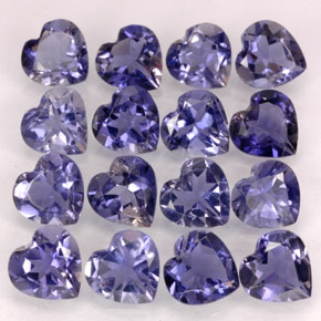 캐럿 천연 바이올렛 블루 아이올라이트 보석, 하트 모양, 4.9×4.7 mm, VVS-VS