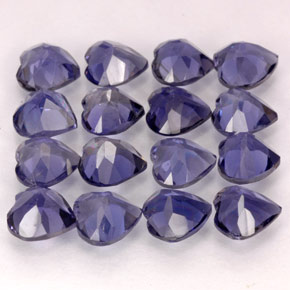 캐럿 천연 바이올렛 블루 아이올라이트 보석, 하트 모양, 4.9×4.7 mm, VVS-VS