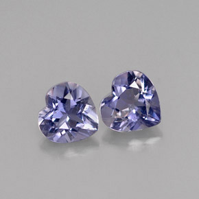 캐럿 천연 바이올렛 블루 아이올라이트 보석, 하트 모양, 5.1×4.9 mm, VVS-VS