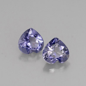 캐럿 천연 바이올렛 블루 아이올라이트 보석, 하트 모양, 5.1×4.9 mm, VVS-VS