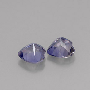 캐럿 천연 바이올렛 블루 아이올라이트 보석, 하트 모양, 5.1×4.9 mm, VVS-VS