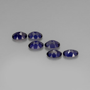 캐럿 천연 바이올렛 블루 아이올라이트 보석, 타원형 컷, 7.1×5.1 mm, VS