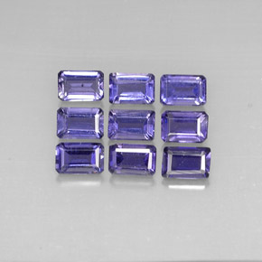 캐럿 천연 바이올렛 블루 아이올라이트 보석, 에메랄드 컷, 6×4 mm, VVS-VS