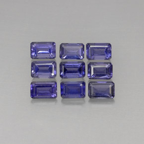 캐럿 천연 바이올렛 아이올라이트 보석, 에메랄드 컷, 5.8×3.9 mm, VVS-VS