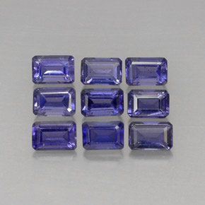 캐럿 천연 바이올렛 아이올라이트 보석, 에메랄드 컷, 5.8×3.9 mm, VVS-VS