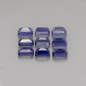 캐럿 천연 바이올렛 아이올라이트 보석, 에메랄드 컷, 5.8×3.9 mm, VVS-VS