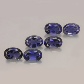 캐럿 천연 바이올렛 블루 아이올라이트 보석, 타원형 컷, 7.1×5.1 mm, VS