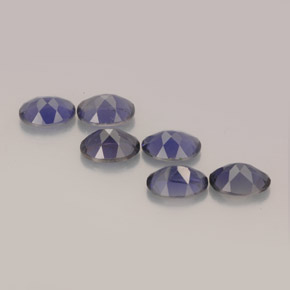 캐럿 천연 바이올렛 블루 아이올라이트 보석, 타원형 컷, 7.1×5.1 mm, VS