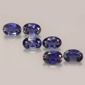 캐럿 천연 바이올렛 블루 아이올라이트 보석, 타원형 컷, 6.9×5 mm, VS