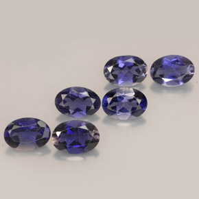 캐럿 천연 바이올렛 블루 아이올라이트 보석, 타원형 컷, 6.9×5 mm, VS