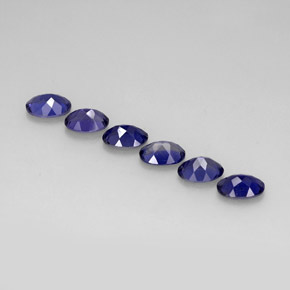 캐럿 천연 바이올렛 블루 아이올라이트 보석, 타원형 컷, 7×5 mm, VVS-VS