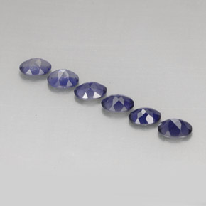 캐럿 천연 바이올렛 블루 아이올라이트 보석, 타원형 컷, 7.1×5.1 mm, VVS-VS