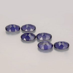 캐럿 천연 바이올렛 블루 아이올라이트 보석, 타원형 컷, 7.1×5.1 mm, VS