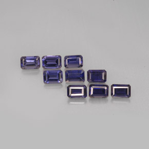 캐럿 천연 바이올렛 블루 아이올라이트 보석, 에메랄드 컷, 6.1×4 mm, VS