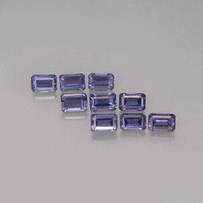 캐럿 천연 바이올렛 블루 아이올라이트 보석, 에메랄드 컷, 5.9×3.9 mm, VS