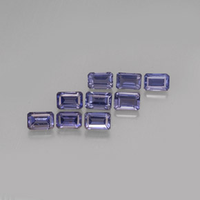 캐럿 천연 바이올렛 블루 아이올라이트 보석, 에메랄드 컷, 5.9×3.9 mm, VS