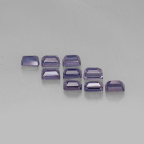 캐럿 천연 바이올렛 블루 아이올라이트 보석, 에메랄드 컷, 5.9×3.9 mm, VS
