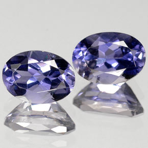 캐럿 천연 바이올렛 블루 아이올라이트 보석, 타원형 컷, VS
