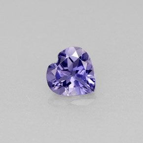 0.58캐럿 천연 바이올렛 아이올라이트, 하트 모양, 6.1×6.1 mm, VS