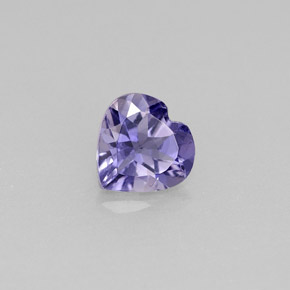 0.58캐럿 천연 바이올렛 아이올라이트, 하트 모양, 6.1×6.1 mm, VS